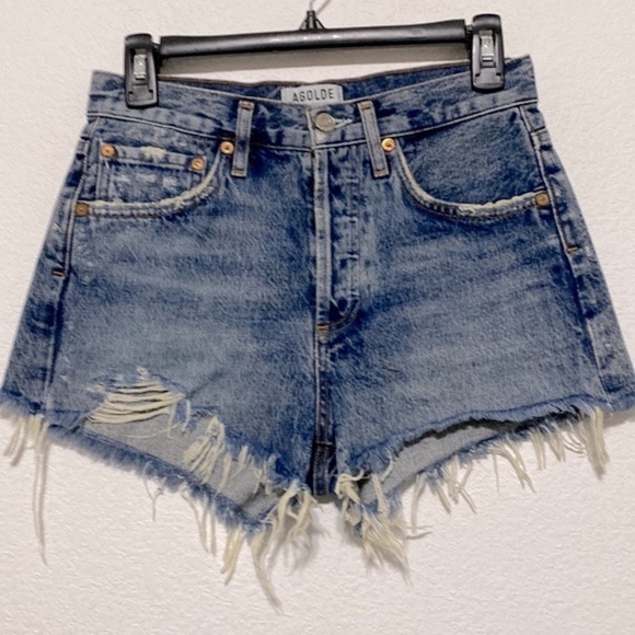 Agolde Parker Coastal Vintage Cut Off Retro High-Rise Pin Up Girl Booty Short 23 - Picture 2 of 9